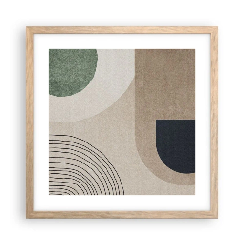 Poster in light oak frame - Gentleness of an Oval - 40x40 cm