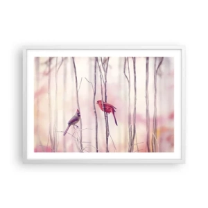 Poster in white frmae - Tale of a Pink Forest - 70x50 cm