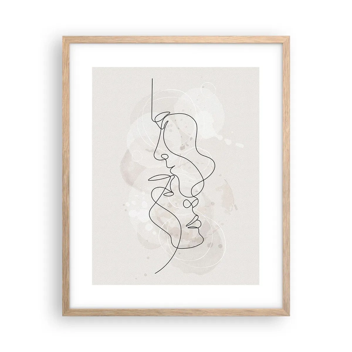 Poster in light oak frame - Tangled up in an Embrace - 40x50 cm