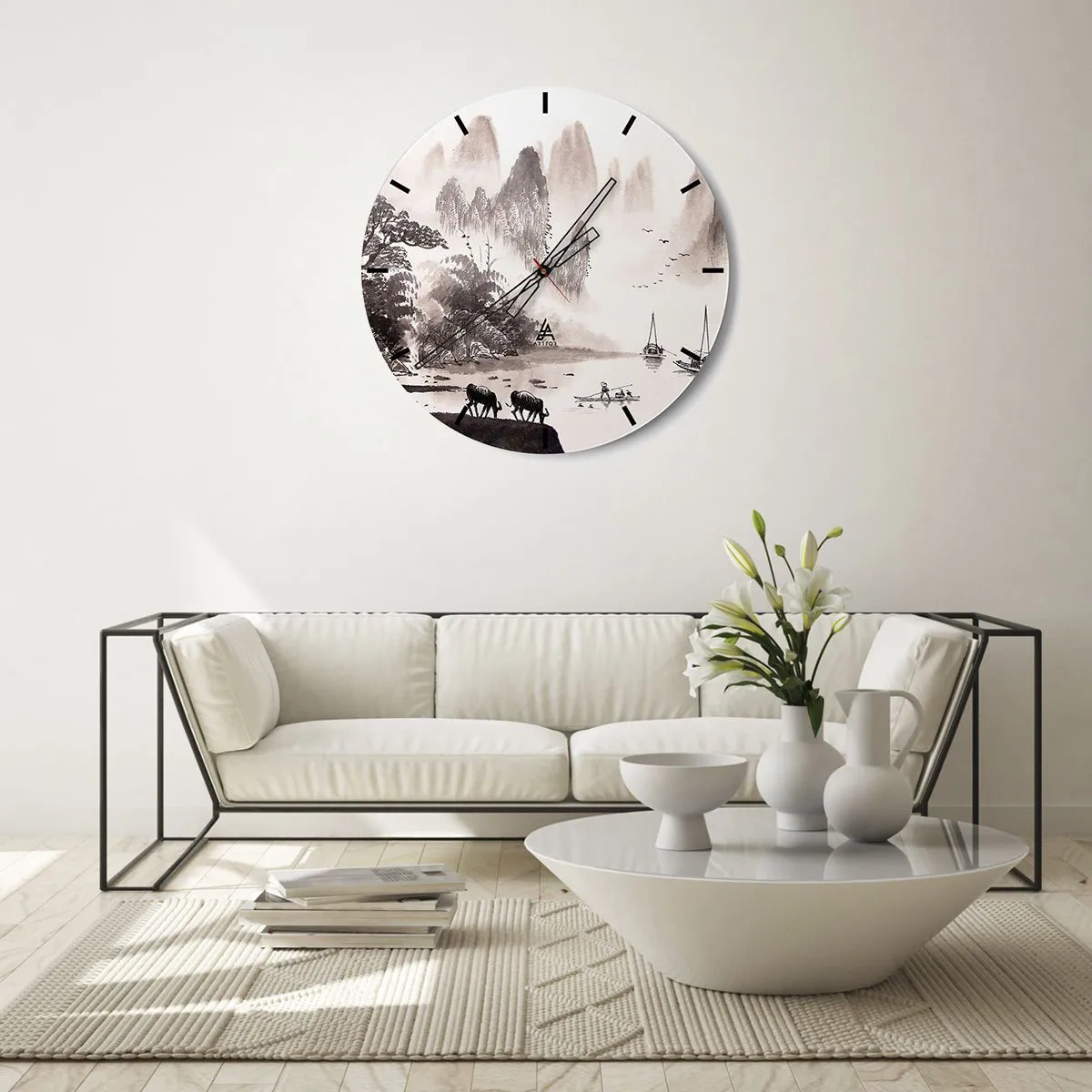 Wall clock - Clock on glass - Everyday Life in the East - 30x30 cm