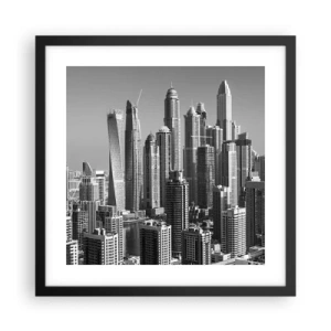 Poster in black frame - City over a Desert - 40x40 cm
