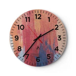 Wall clock - Clock on glass - Washed Down by Rainbow - 40x40 cm