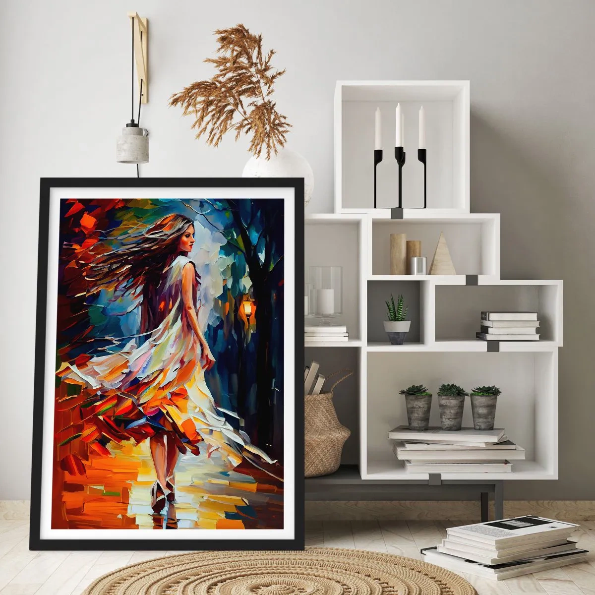 Poster in black frame - Autumn Girl - 30x40 cm