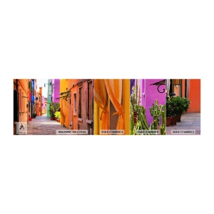 Photo Wallpaper Sample Premium Sand - Rainbow Alley - City, Venice, Architecture - 100x30 cm