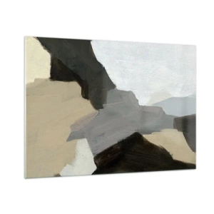 Glass picture - Abstract: Crossroads of Grey - 100x70 cm