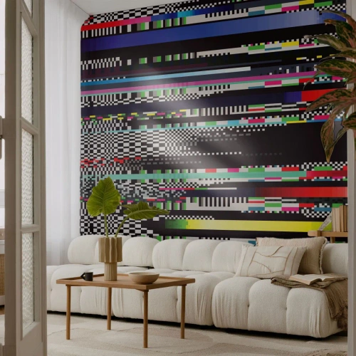 Photo Wallpaper Premium Canvas - Control Image of Reality - Abstraction, Piece, Digital Noise - 450x315 cm