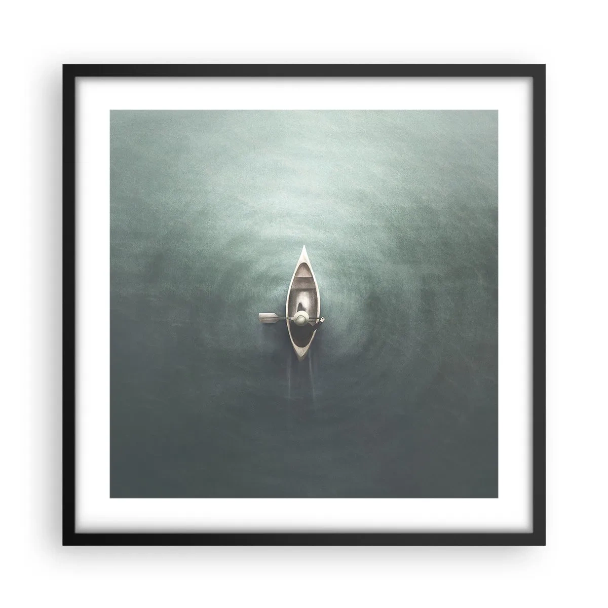 Poster in black frame - Through Moon Lake - 50x50 cm