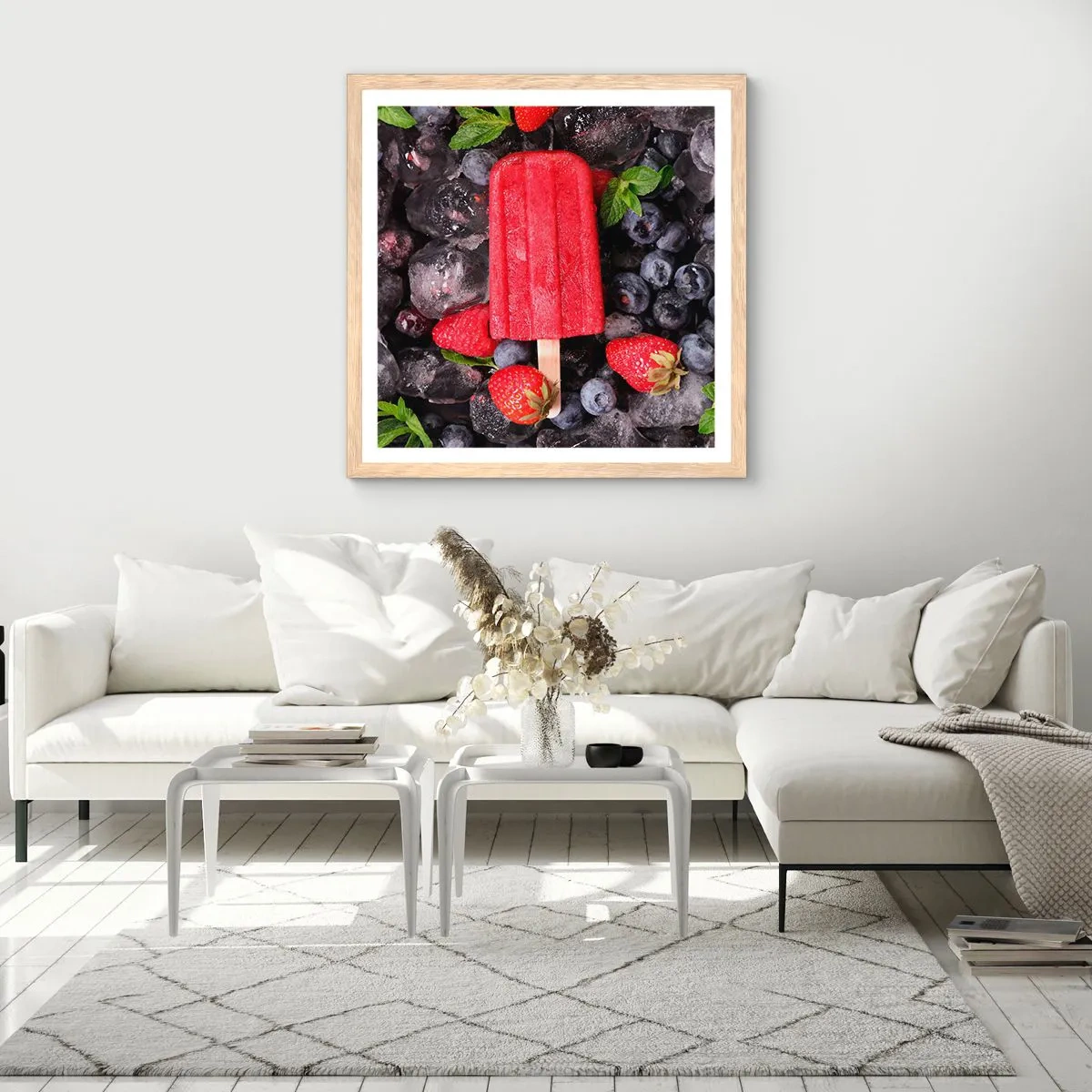 Poster in light oak frame - Flavour of Hot Summer - 60x60 cm