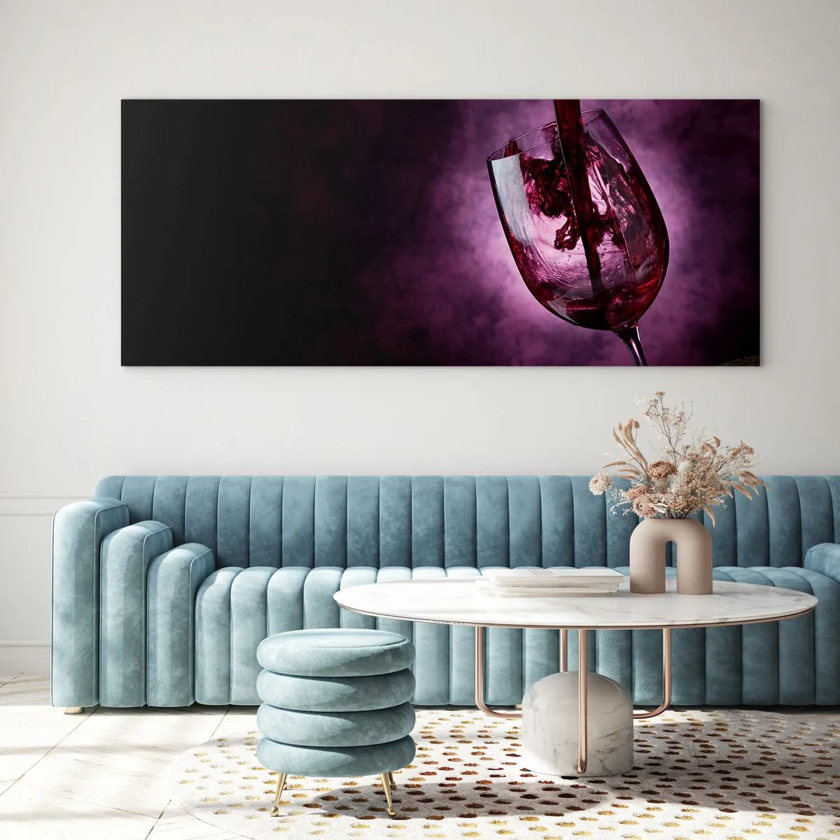 Glass picture - Scarlet? Carmine? No, Ruby. - 90x30 cm