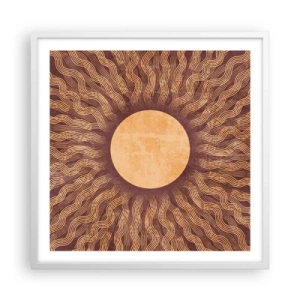 Poster in white frmae - Sun Icon - 60x60 cm