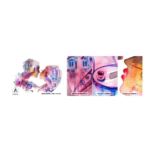 Photo Wallpaper Sample Self-Adhesive Deluxe Sticker - Secret Bridge Of Sighs - Abstraction, Couple in love, Architecture - 100x30 cm