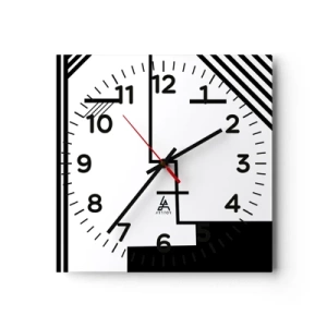 Wall clock - Clock on glass - Simply a Kiss - 40x40 cm
