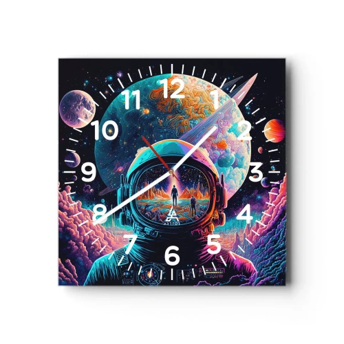 Wall clock - Clock on glass - Philosophers Didn't Imagine This - 30x30 cm