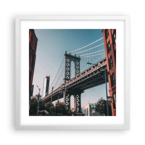 Poster in white frmae - Over the City Waves - 40x40 cm