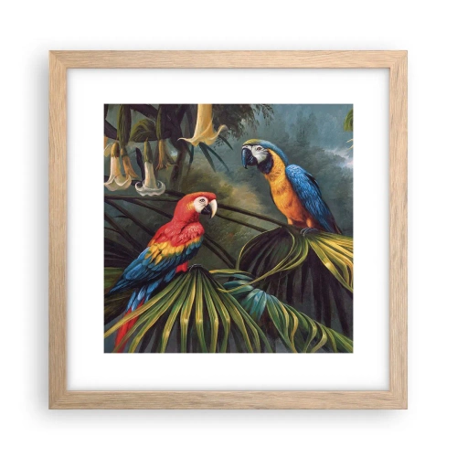 Poster in light oak frame - Romanticism in Tropics - 30x30 cm