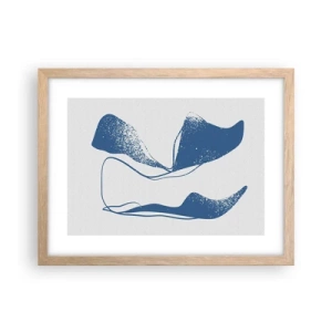Poster in light oak frame - Abstract with Wings - 40x30 cm