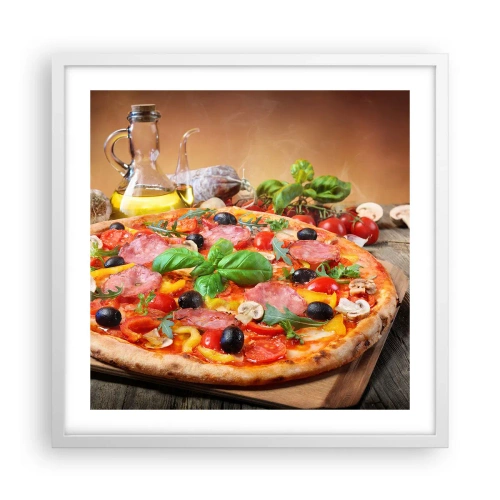 Poster in white frmae - With a Real Italian Flavouring - 50x50 cm