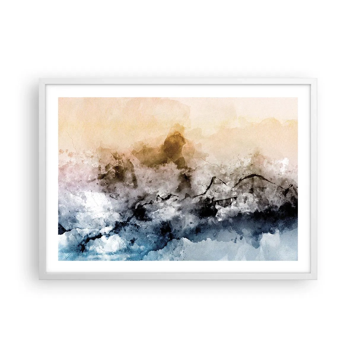 Poster in white frmae - Drowned in Fog - 70x50 cm