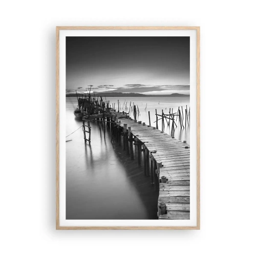 Poster in light oak frame - Peace of a Forgotten Shore - 70x100 cm