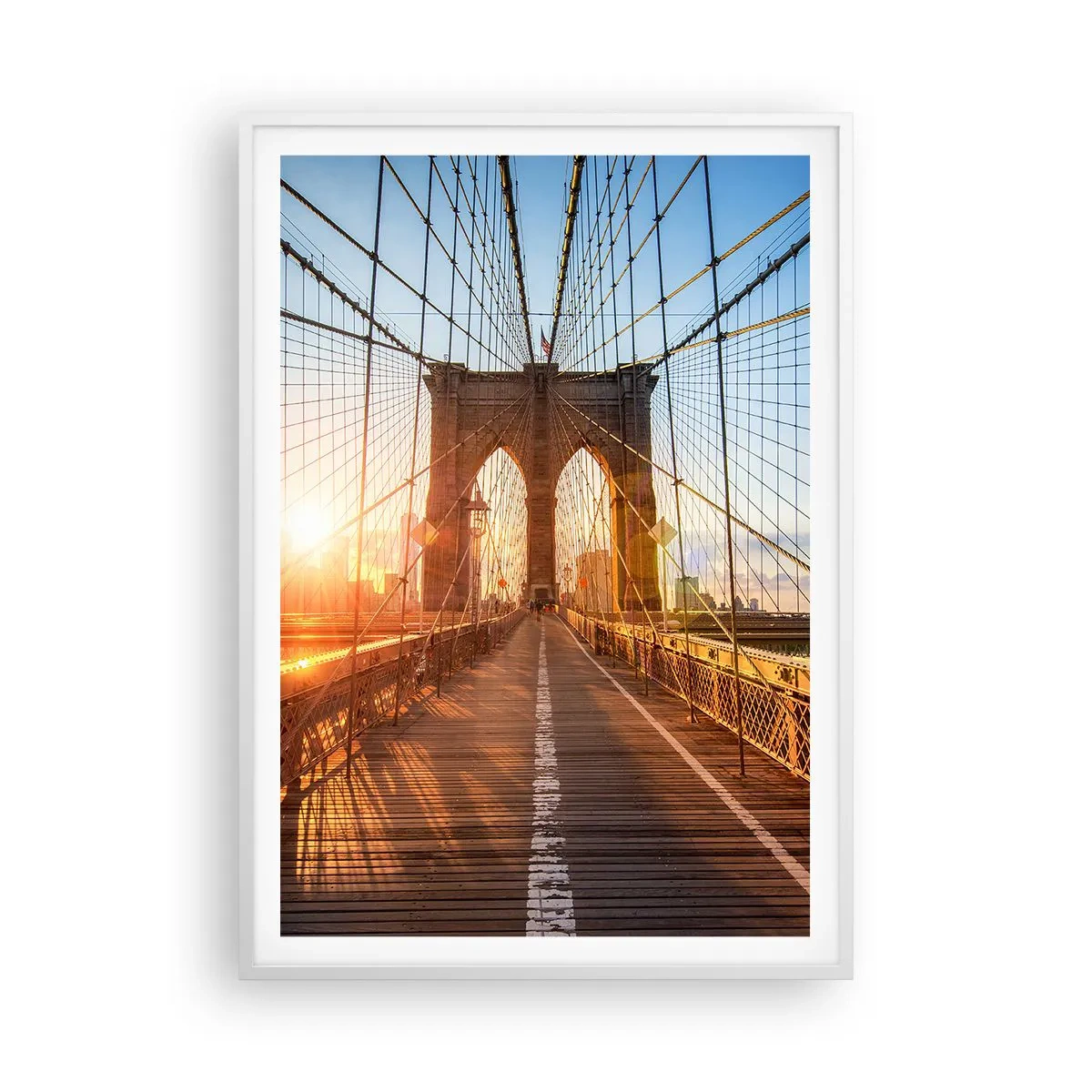 Poster in white frmae - On a Golden Bridge - 70x100 cm