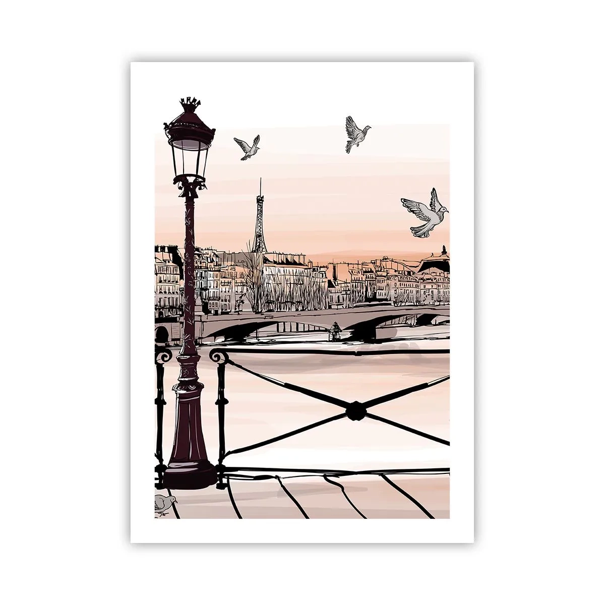 Poster - Over the Roofs of Paris - 50x70 cm