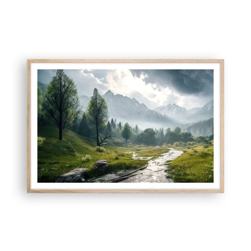 Poster in light oak frame - There And Back - 91x61 cm