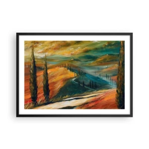 Poster in black frame - Tuscan Landscape - 70x50 cm