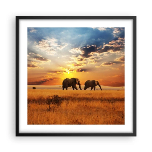 Poster in black frame - Family Walk - 50x50 cm