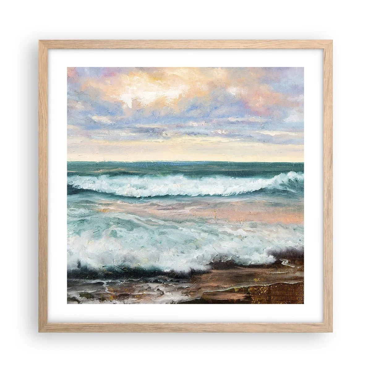 Poster in light oak frame - Here You Will Smooth Your Soul - 50x50 cm