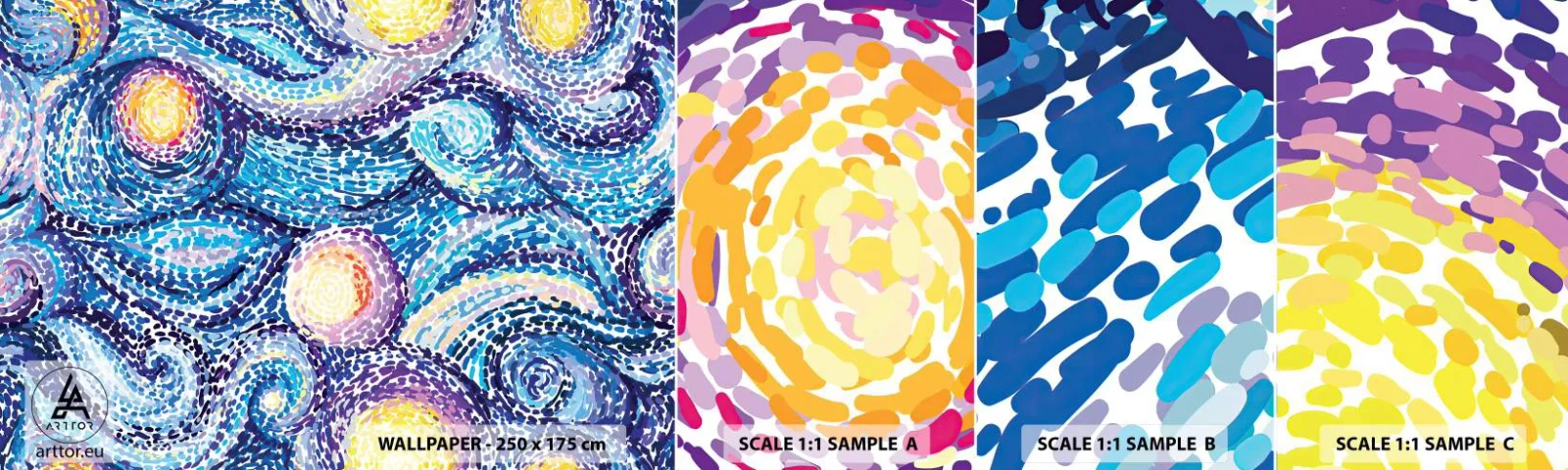 Photo Wallpaper Sample Standard Eco - From Van Gogh's Picture - Abstraction, Piece, Painting - 100x30 cm