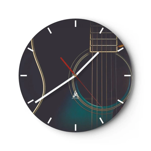 Wall clock - Clock on glass - A Moment Before It Sounds - 40x40 cm