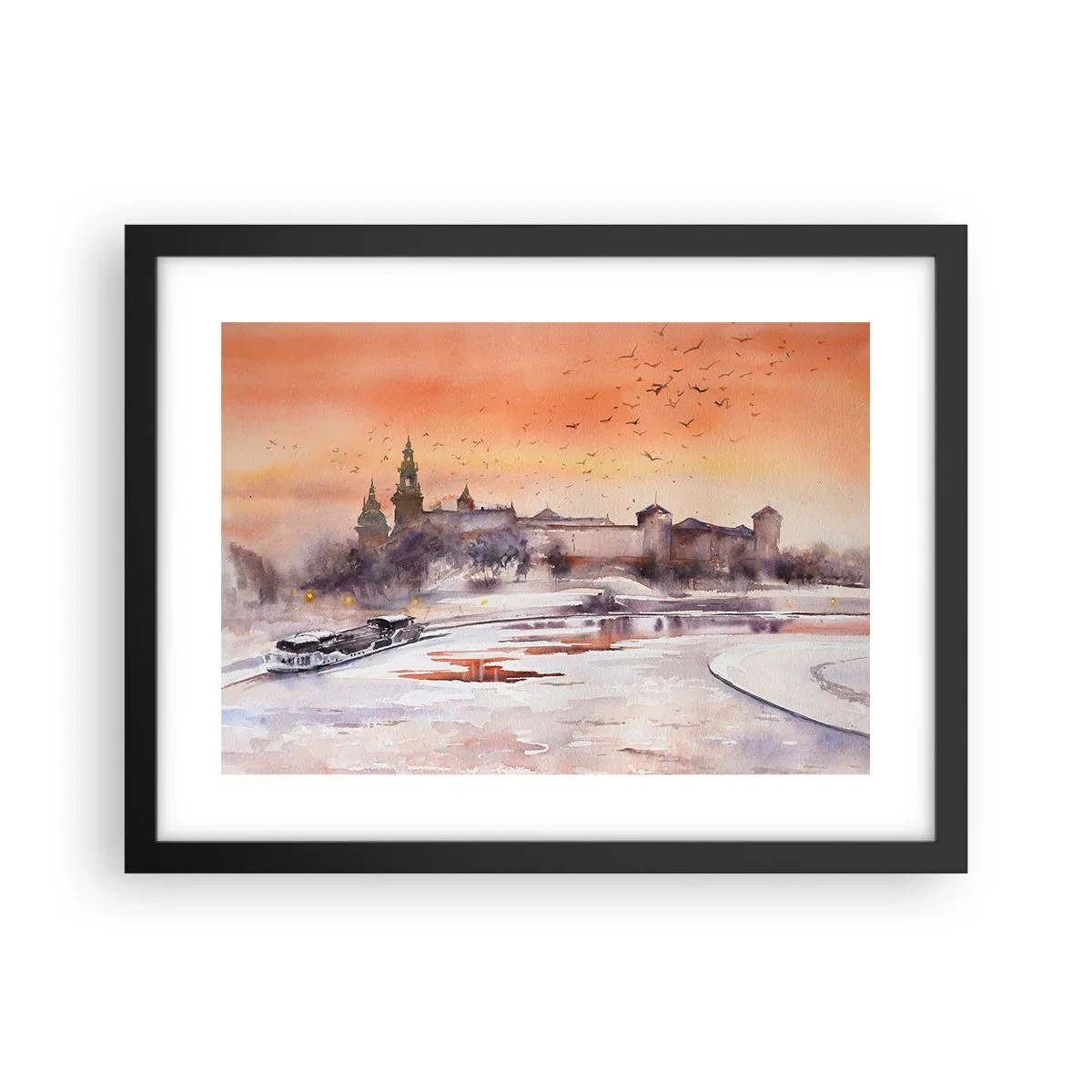 Poster in black frame - Royal Sunset - 40x30 cm