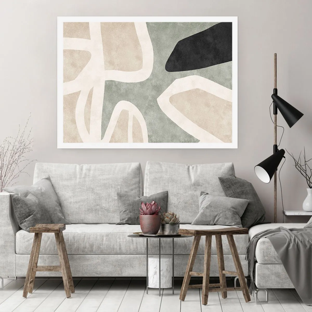 Poster - Composition with a Black Motif - 70x50 cm