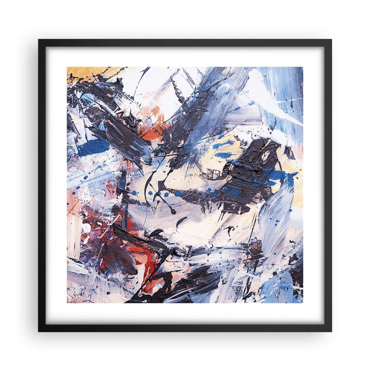 Poster in black frame - Crazy Dance of Abstraction - 50x50 cm
