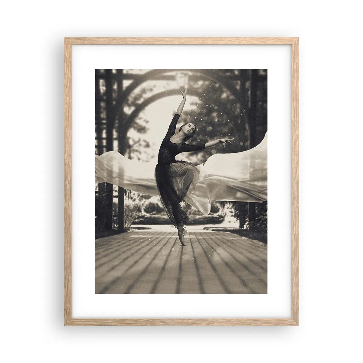 Poster in light oak frame - Dance of the Garden Spirit - 40x50 cm