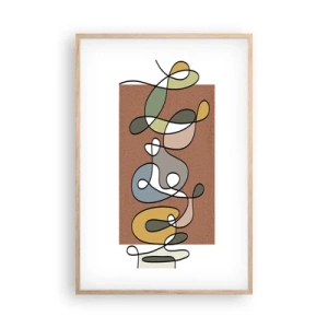 Poster in light oak frame - Abstract Worthy of a Smile - 61x91 cm