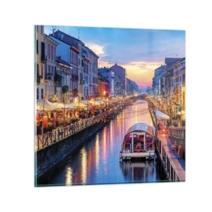 Glass picture - Evening of Light and Fun - 70x70 cm