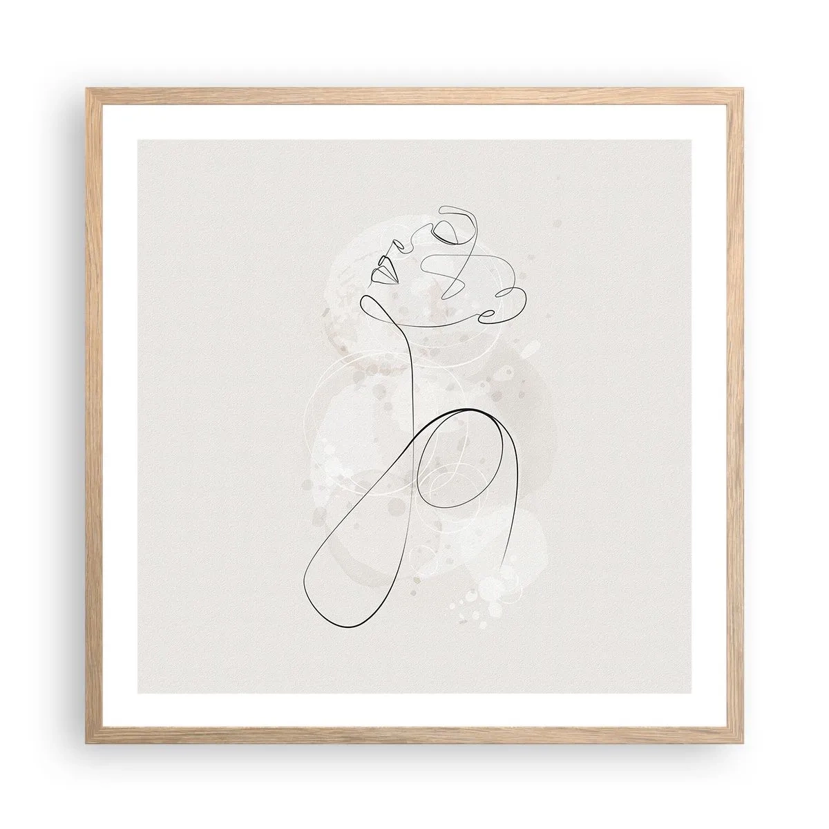 Poster in light oak frame - Spiral of Beauty - 60x60 cm