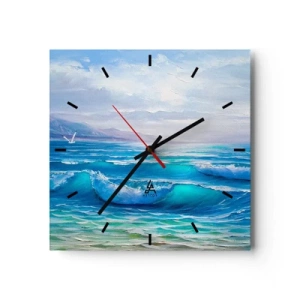 Wall clock - Clock on glass - It Brings Bliss - 30x30 cm