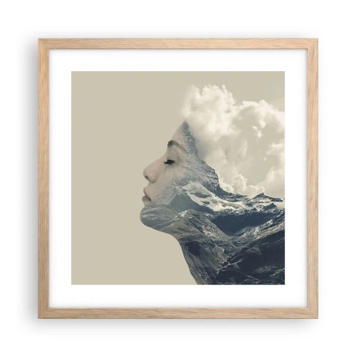 Poster in light oak frame - Beauty of Elements - 40x40 cm