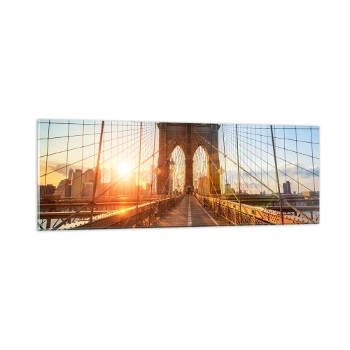 Glass picture - On a Golden Bridge - 90x30 cm