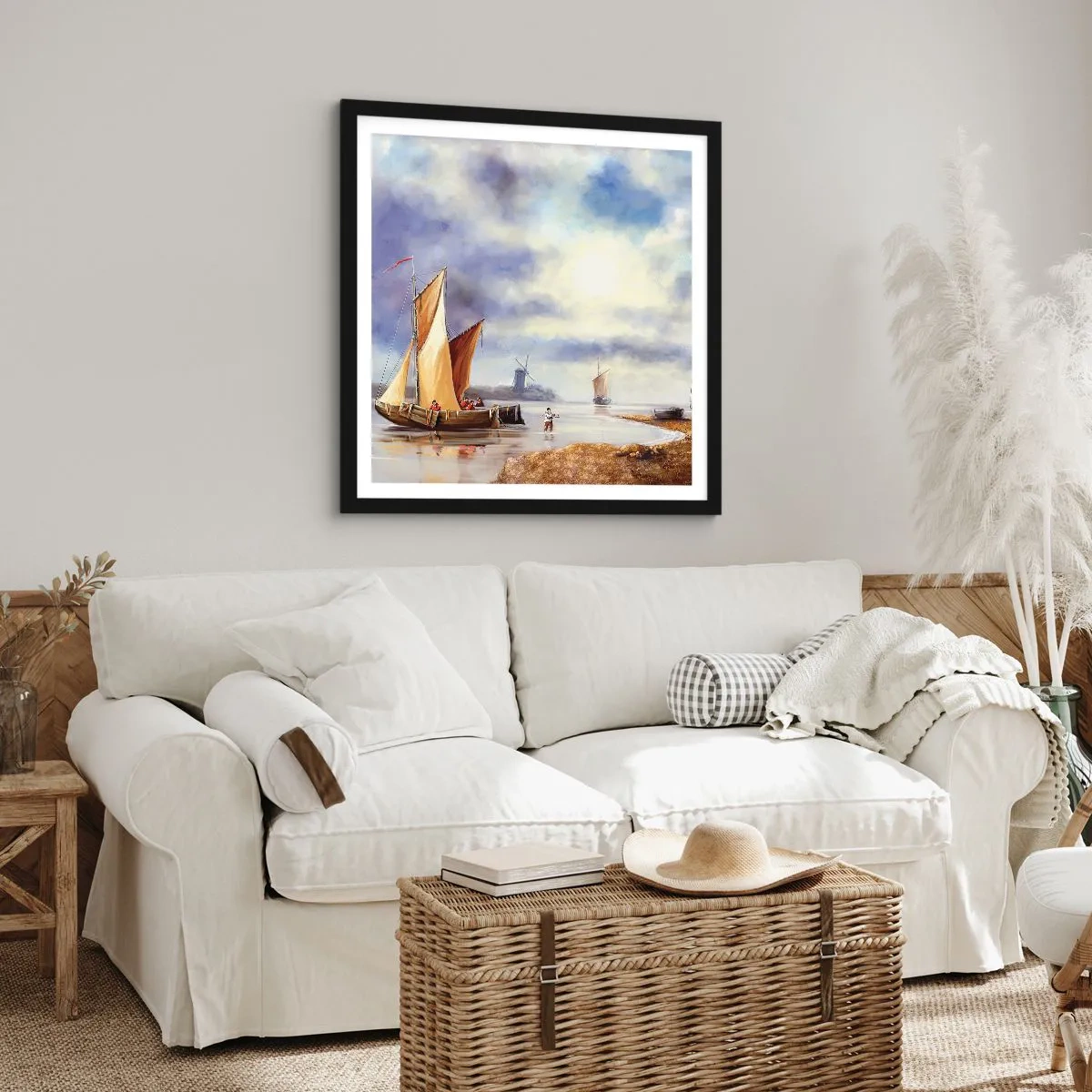 Poster in black frame - Return of Sailors - 30x30 cm