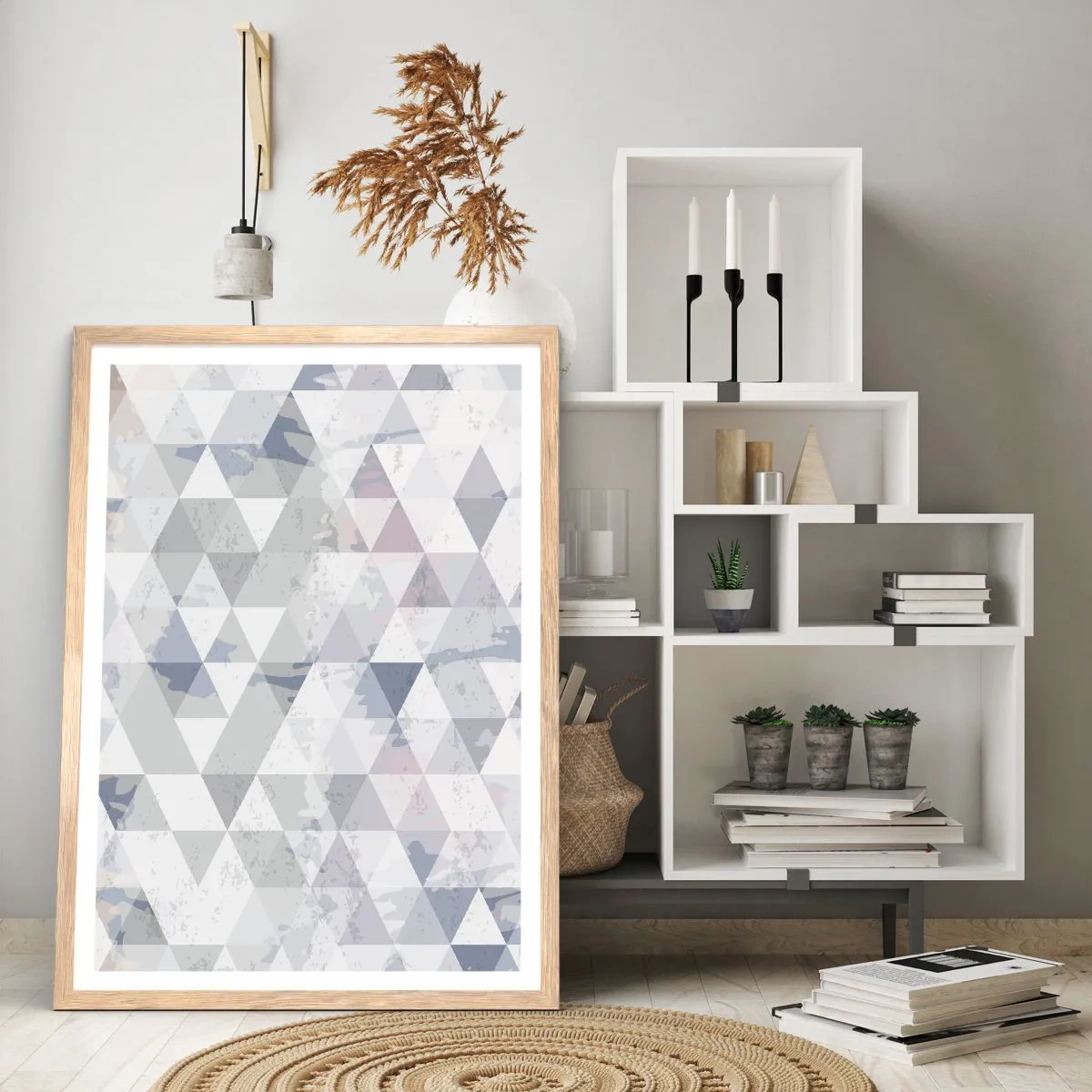 Poster in light oak frame - In the Rhythm of a Triangle - 40x50 cm