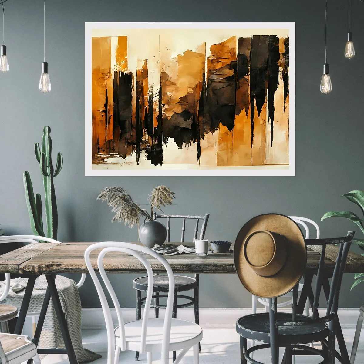 Poster - Harmony of Black and Gold - 50x40 cm