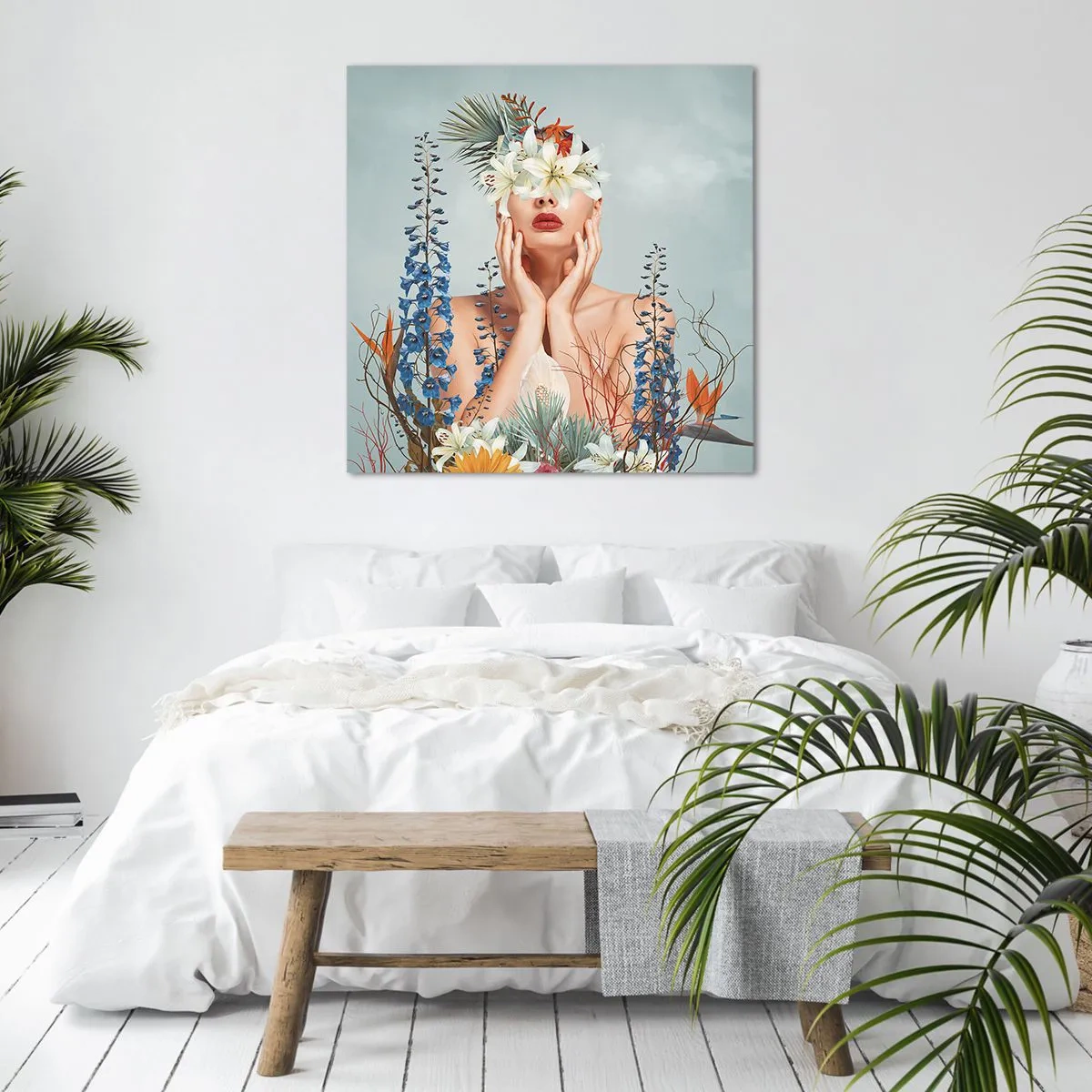 Canvas picture - Woman – Flower - 40x40 cm