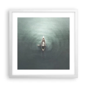 Poster in white frmae - Through Moon Lake - 40x40 cm