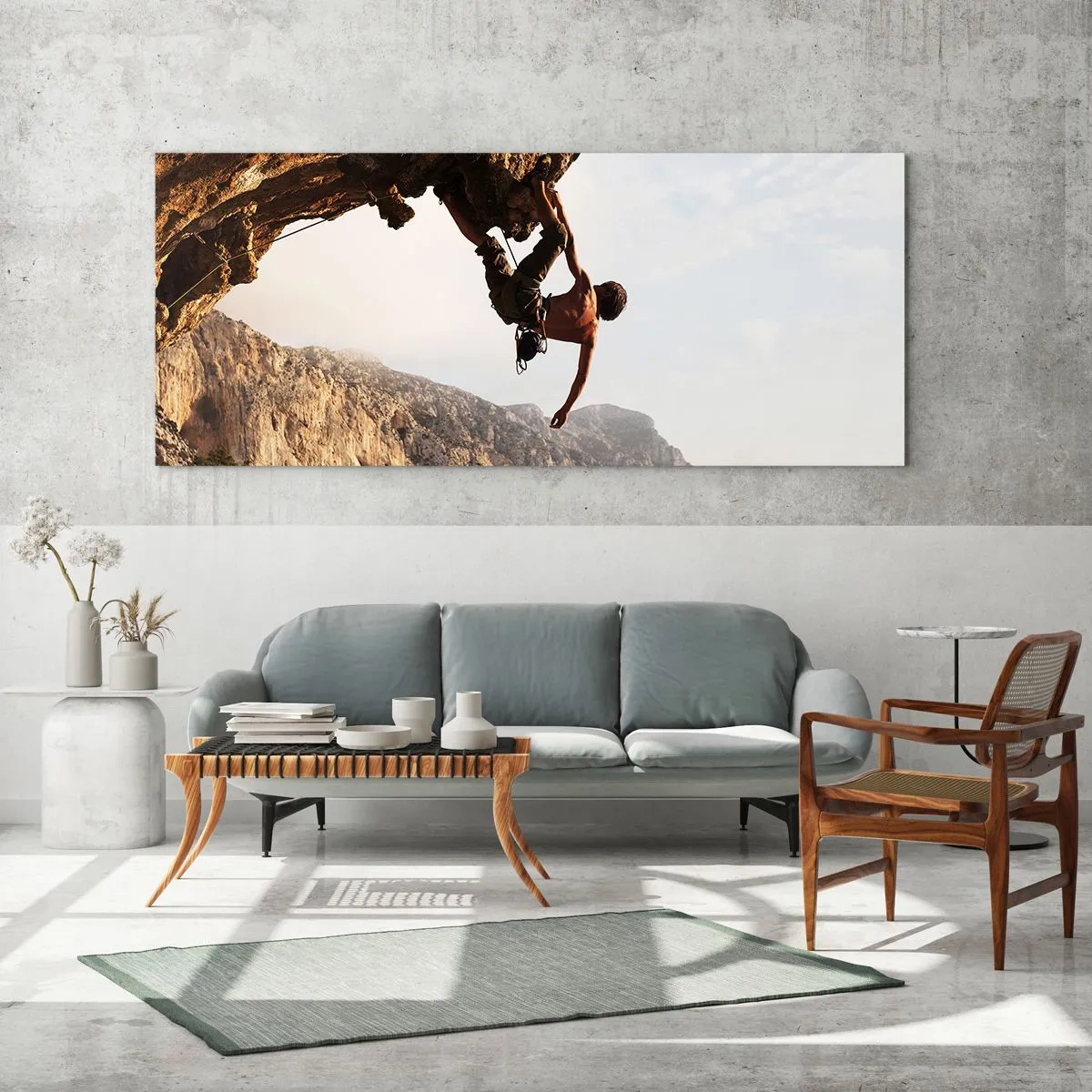 Glass picture - The Whole World on a Sharp Cliff - 160x50 cm