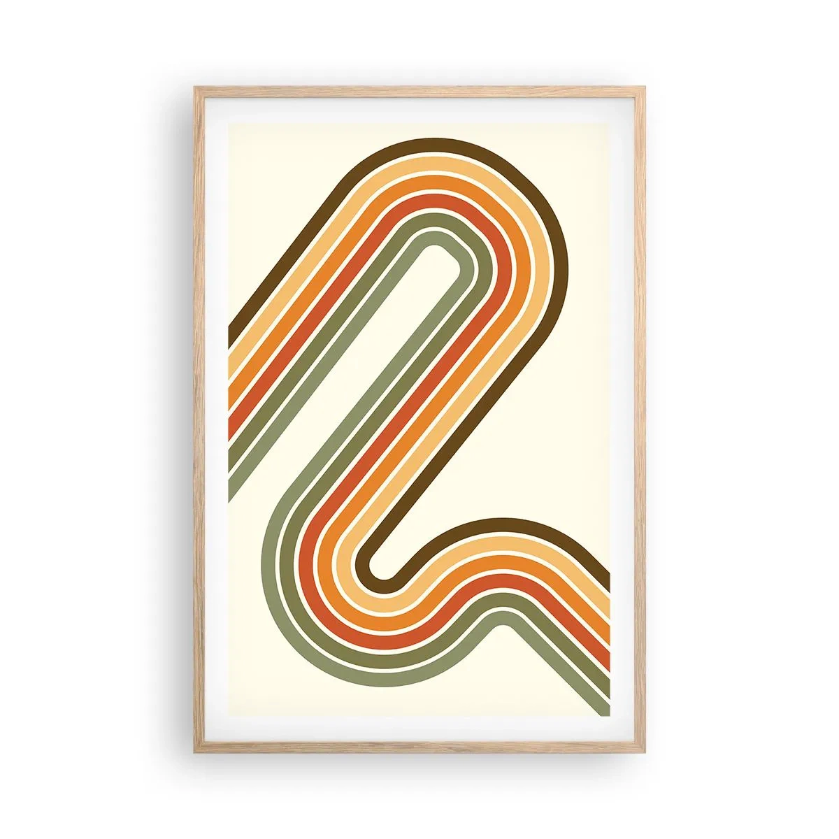 Poster in light oak frame - Zigzaging towards the Goal - 61x91 cm