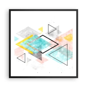 Poster in black frame - Geometric Play - 60x60 cm