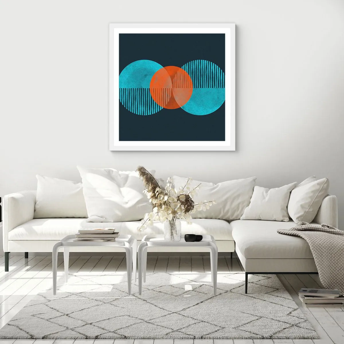 Poster in white frmae - Symmetrical Composition - 60x60 cm